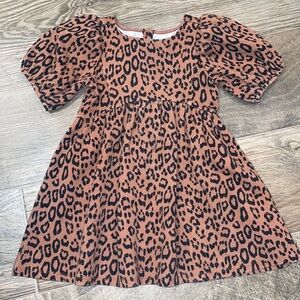 Janie & Jack Animal Print Puff Sleeve Dress